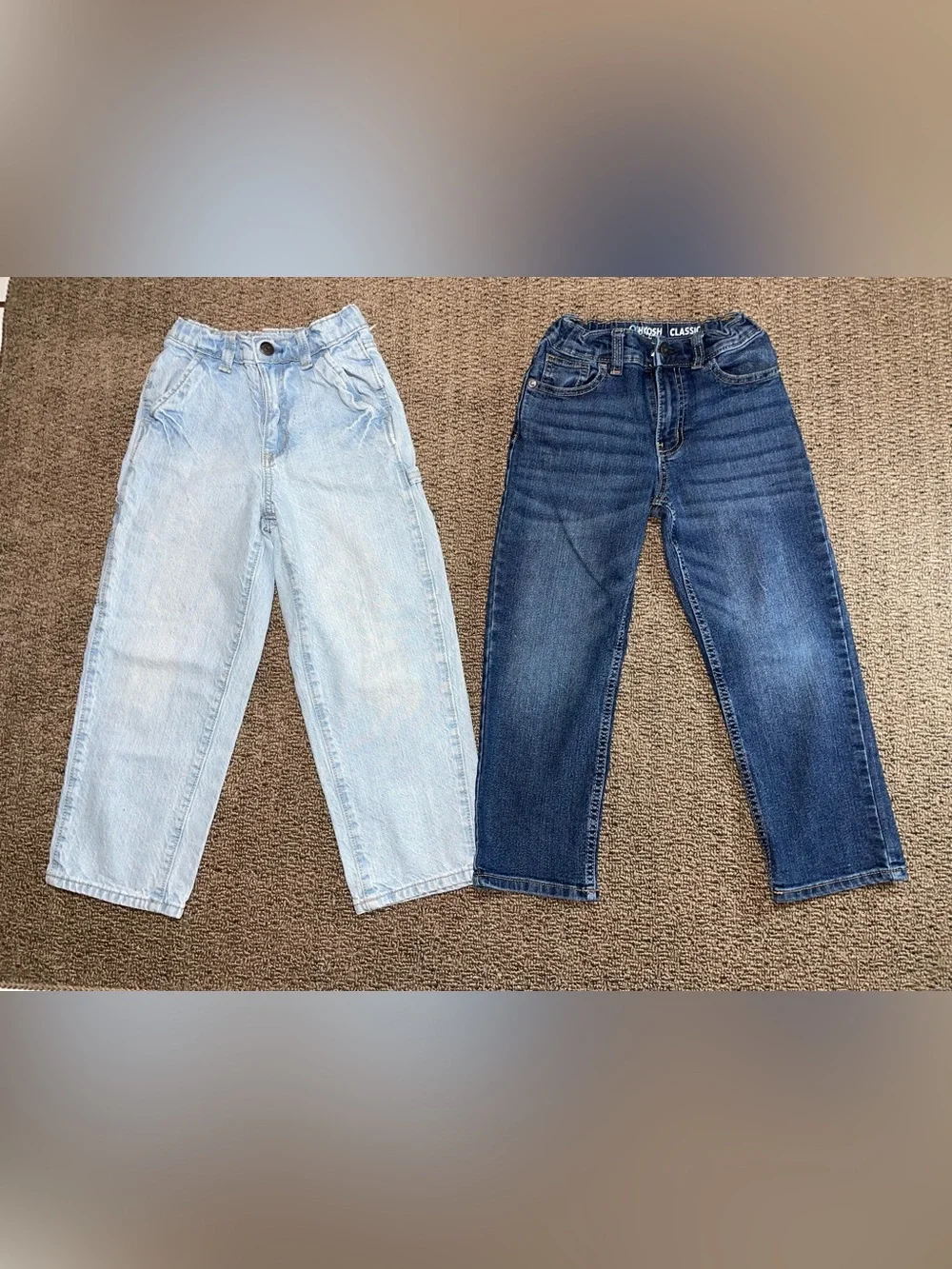 OshKosh B’gosh Boys Size 6 Jeans Lot of 2 Classic Denim Pants Light & Dark Wash